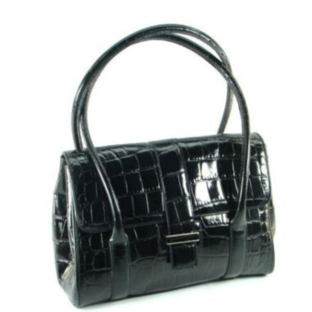 Ann Taylor Stunning Leather "Croc" Satchel